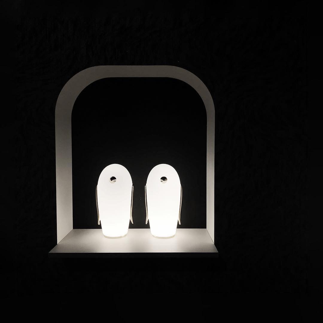 Animal Shaped Glass Table Lamp Modern Owl Rabbit Penguin Gold Bedside Nightstand Light