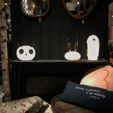 Animal Shaped Glass Table Lamp Modern Owl Rabbit Penguin Gold Bedside Nightstand Light