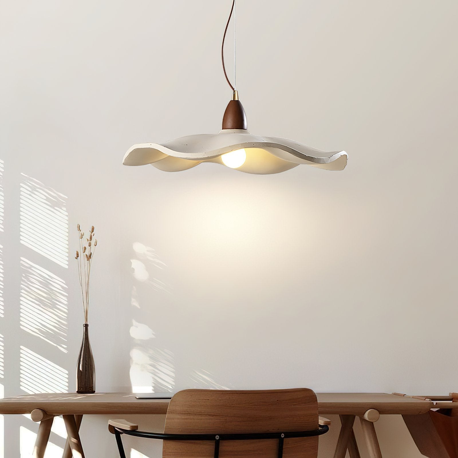 modern-petal-concrete-hanging-ceiling-lamp-with-walnut-wood-base-for-elegant-living-spaces