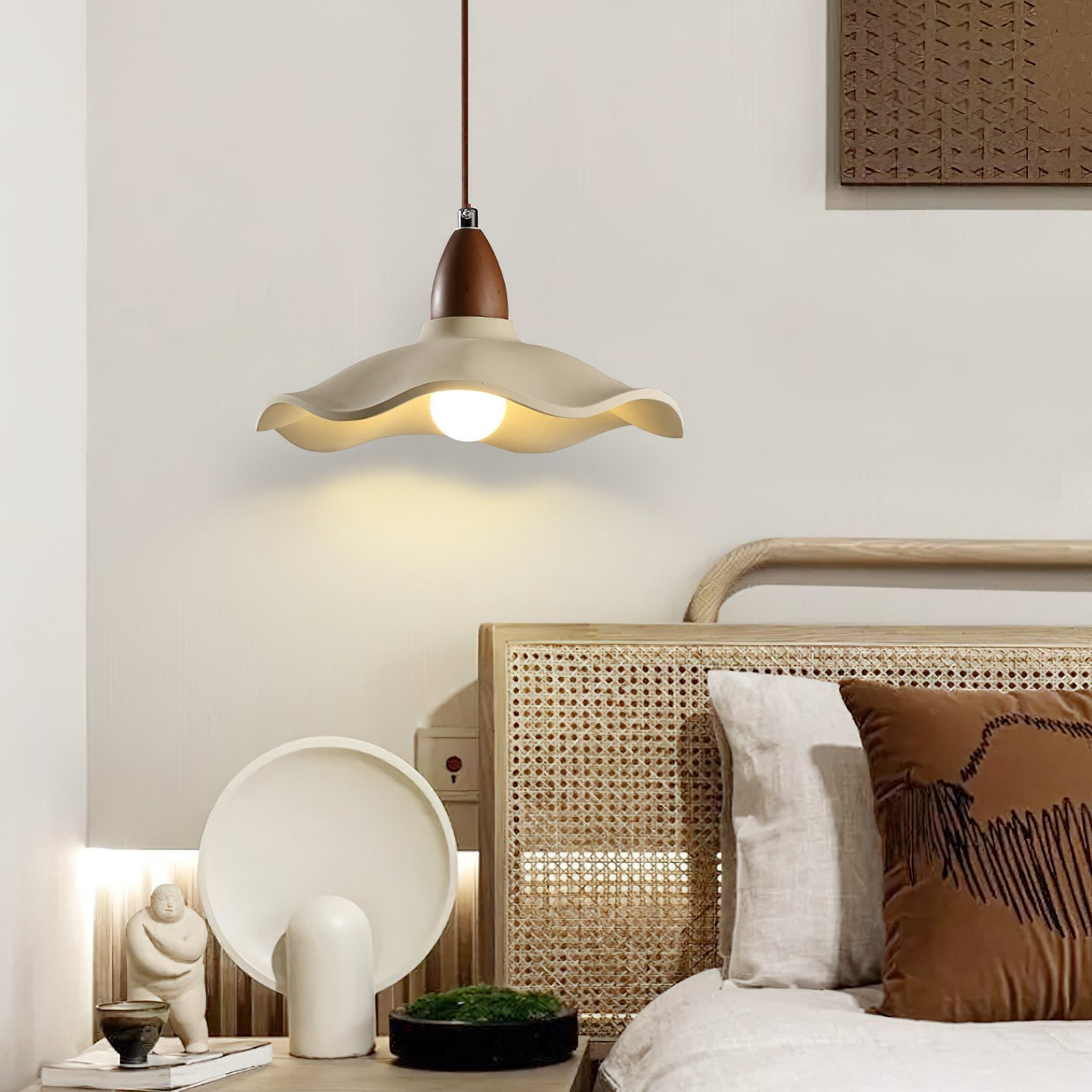modern-petal-concrete-hanging-ceiling-lamp-with-walnut-wood-base-for-elegant-living-spaces