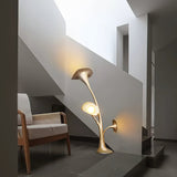 Modern Petunia Sculpture Torchiere Floor Lamp with Integrated LED Gold Finish