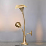 Modern Petunia Sculpture Torchiere Floor Lamp with Integrated LED Gold Finish