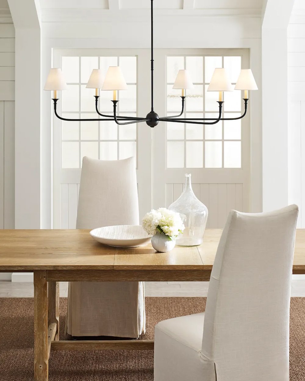 modern-piaf-brass-chandelier-with-white-fabric-shades-for-elegant-home-interior-lighting