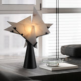 Modern Alabaster Accent Table Lamp Sculptural Natural Stone LED Desk Light
