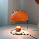 Modern Minimalist Chrome Table Lamp with Glass Shade for Reading and Candle Warming