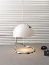 Modern Minimalist Chrome Table Lamp with Glass Shade for Reading and Candle Warming