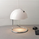 Modern Minimalist Chrome Table Lamp with Glass Shade for Reading and Candle Warming