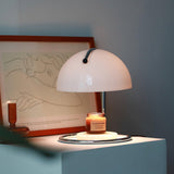 Modern Minimalist Chrome Table Lamp with Glass Shade for Reading and Candle Warming