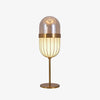 Modern Gold Pill Table Lamp with Mouth Blown Glass Shade for Office and Bedroom Ambient Lighting