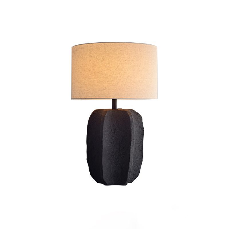 handcrafted-black-geometric-ceramic-table-lamp-with-white-fabric-shade-for-modern-living-room