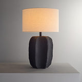 handcrafted-black-geometric-ceramic-table-lamp-with-white-fabric-shade-for-modern-living-room