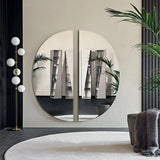 Modern Planetary Globe Standing Floor Lamp with White Blown Glass Shades and Brass Accents