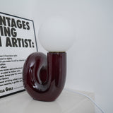 Modern Resin N Shape Table Lamp with Glass Globe for Creative Bedside and Office Lighting