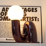 Modern Resin N Shape Table Lamp with Glass Globe for Creative Bedside and Office Lighting