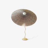 Sicilian Iron Table Lamp with Pleated Fabric Hat Shade and Beige Base for Home Decor