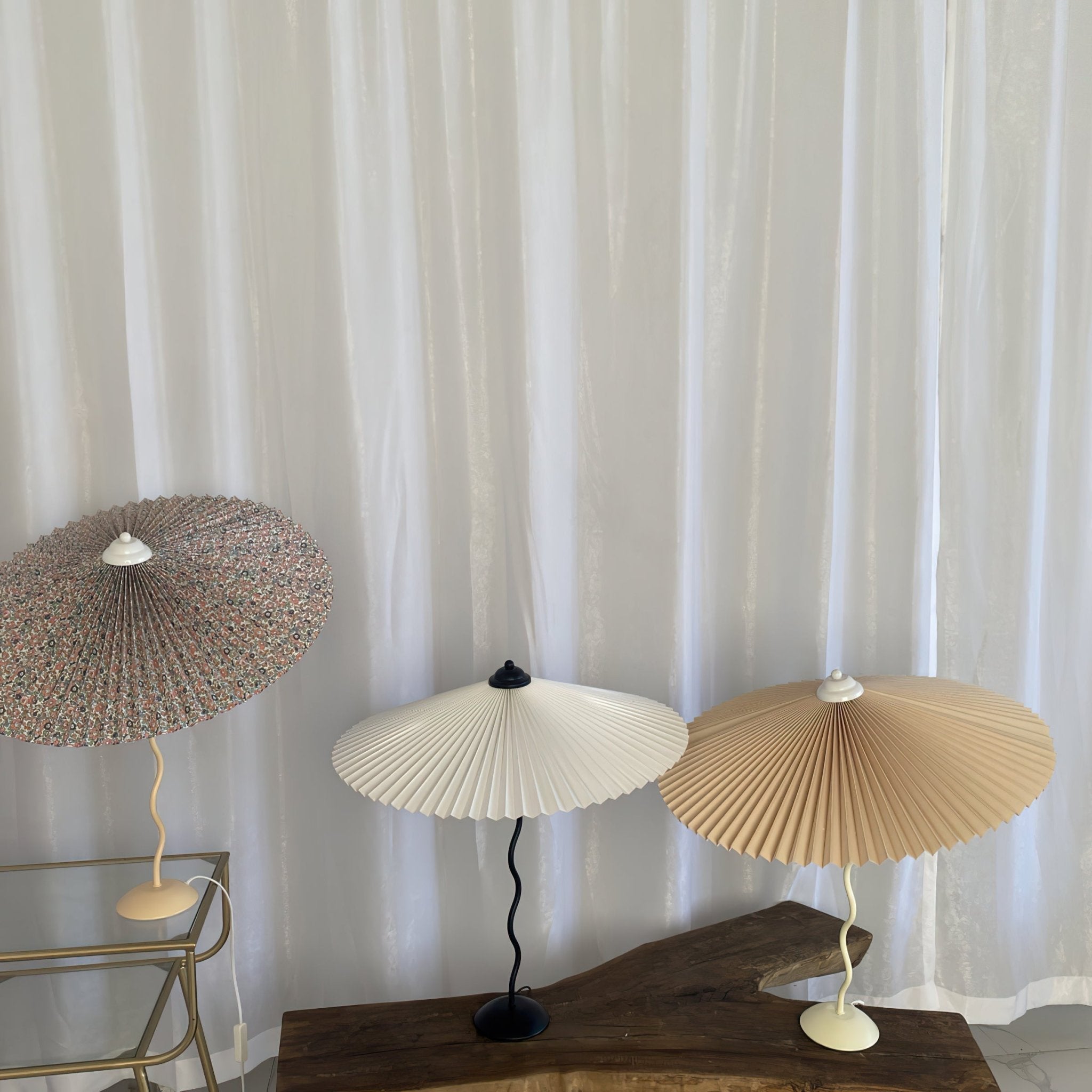 Sicilian Iron Table Lamp with Pleated Fabric Hat Shade and Beige Base for Home Decor