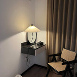 Sicilian Iron Table Lamp with Pleated Fabric Hat Shade and Beige Base for Home Decor