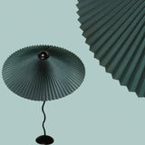 Sicilian Iron Table Lamp with Pleated Fabric Hat Shade and Beige Base for Home Decor