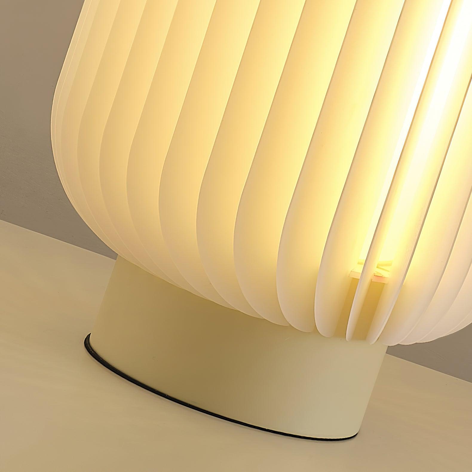 Modern Pleated Fabric Shade Table Lamp with Integrated LED for Bedside and Living Room