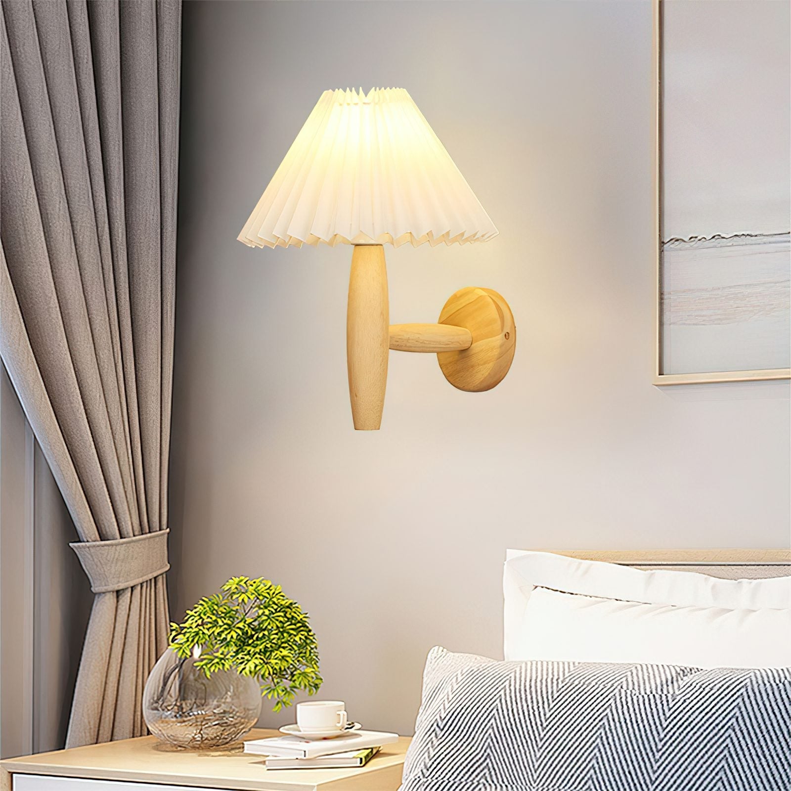 mid-century-modern-pleated-wood-wall-sconce-for-bedroom-living-room-white-fabric-shade