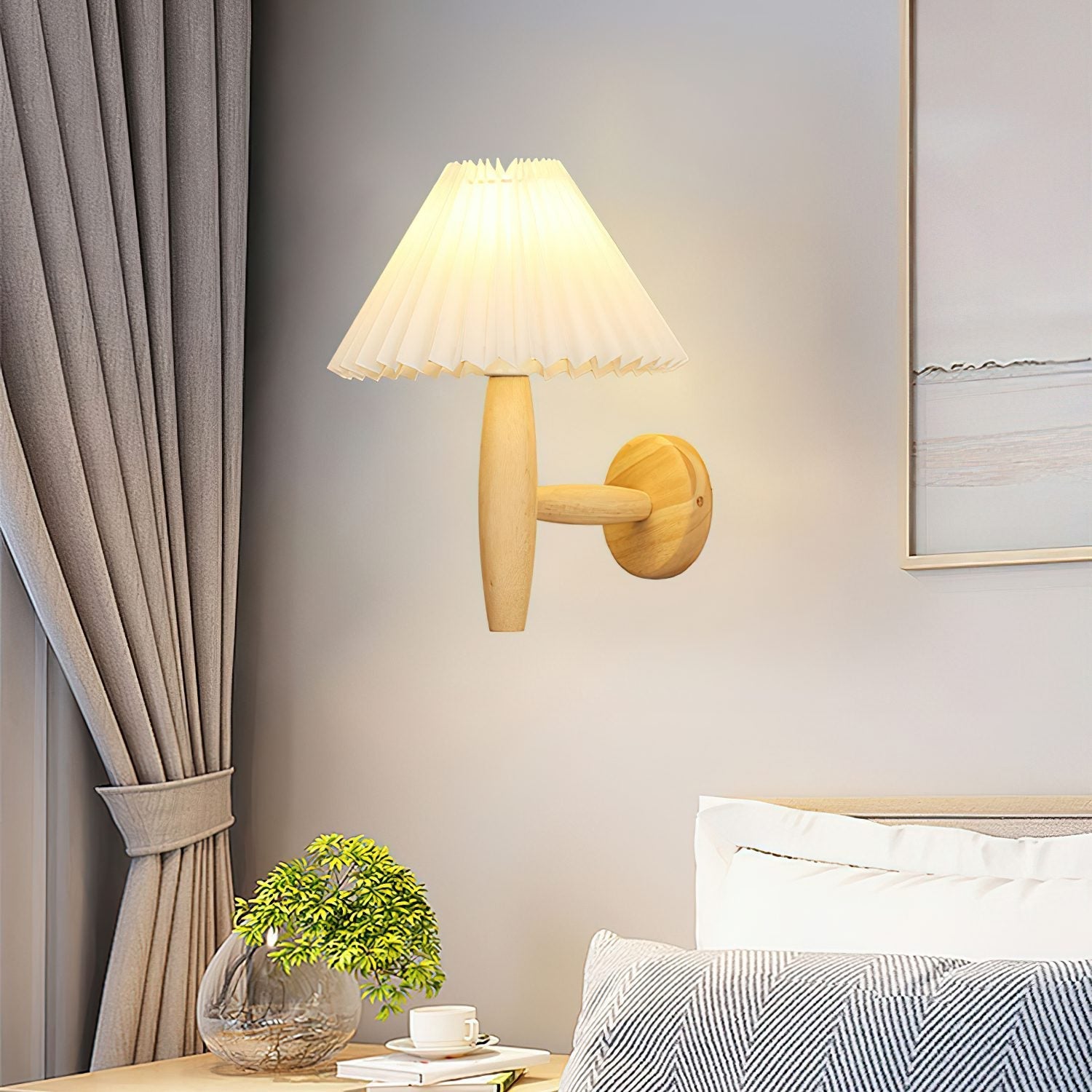 mid-century-modern-pleated-wood-wall-sconce-for-bedroom-living-room-white-fabric-shade