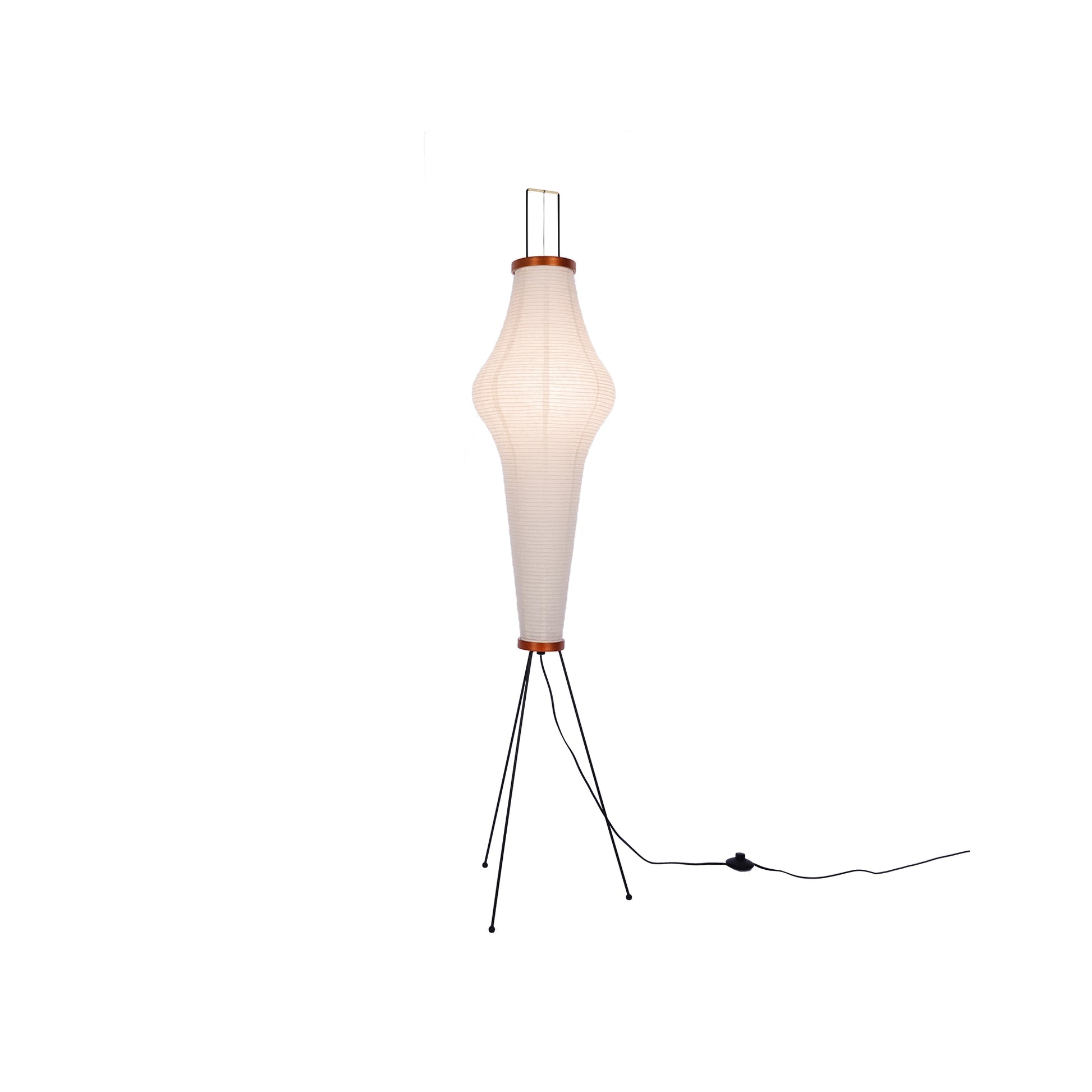 Japanese Rice Paper Floor Lamp Sculptural Mulberry Paper Standing Lantern Lighting