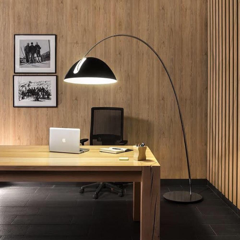 Modern Scandinavian Verse Arc Floor Lamp with Adjustable Swivel Shade for Living Room