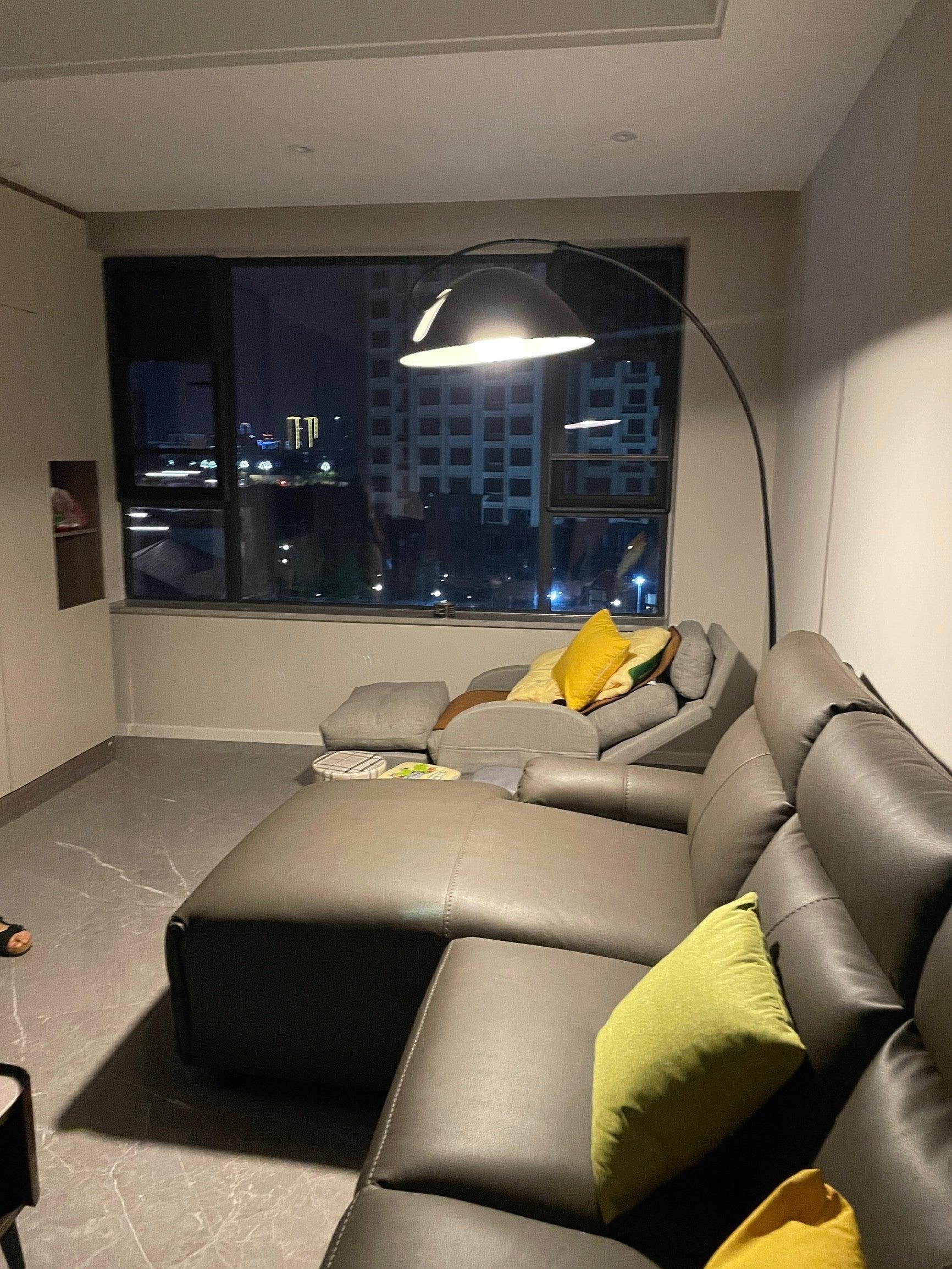 Modern Scandinavian Verse Arc Floor Lamp with Adjustable Swivel Shade for Living Room