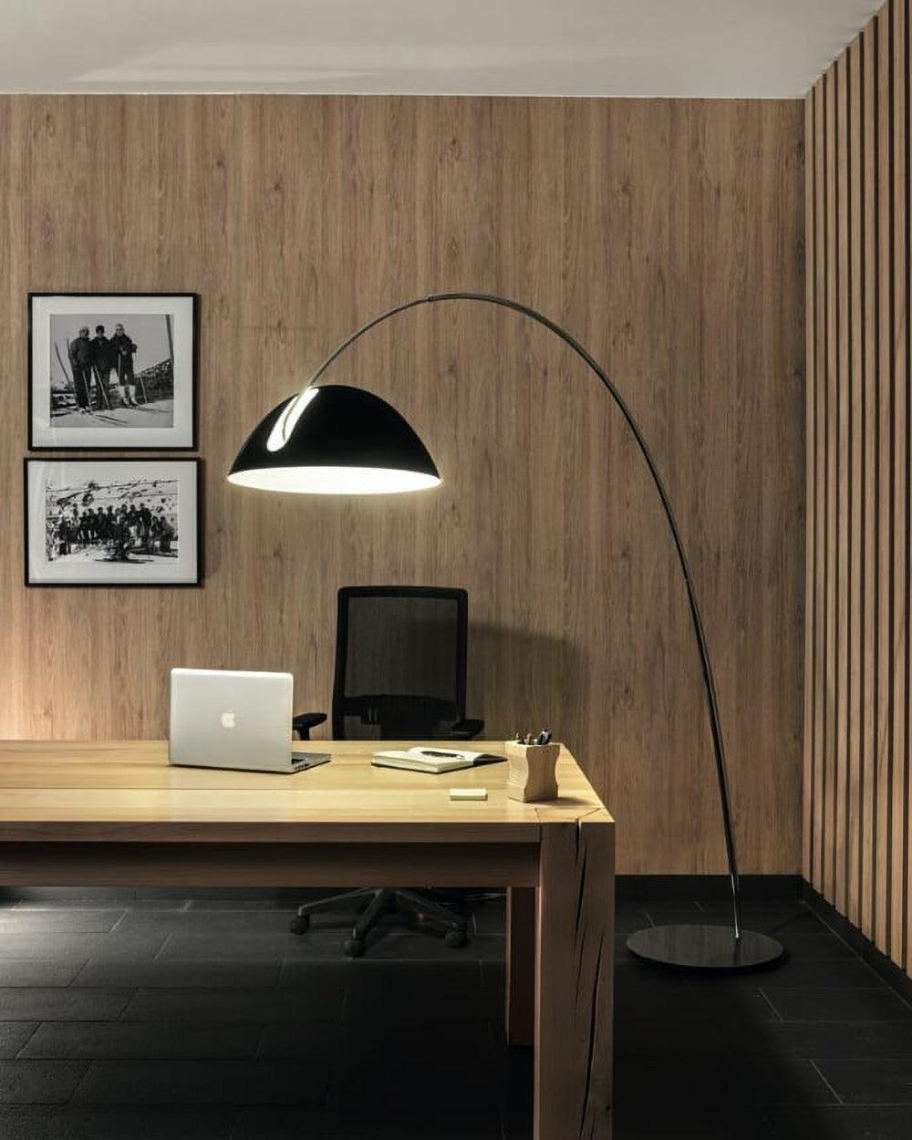 Modern Scandinavian Verse Arc Floor Lamp with Adjustable Swivel Shade for Living Room