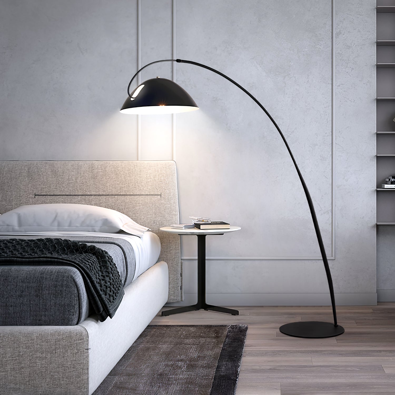 Modern Scandinavian Verse Arc Floor Lamp with Adjustable Swivel Shade for Living Room