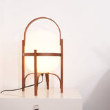 Modern Portable Glass Lantern Table Lamp with Wood Handle and Glass Shade for Ambient Lighting