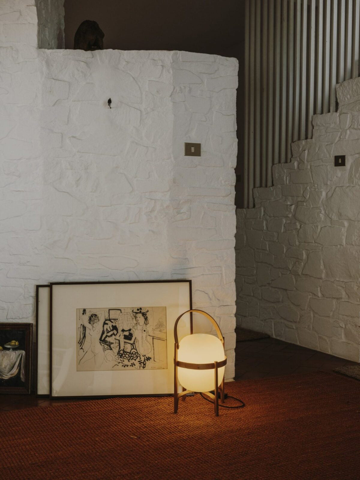 Modern Portable Glass Lantern Table Lamp with Wood Handle and Glass Shade for Ambient Lighting