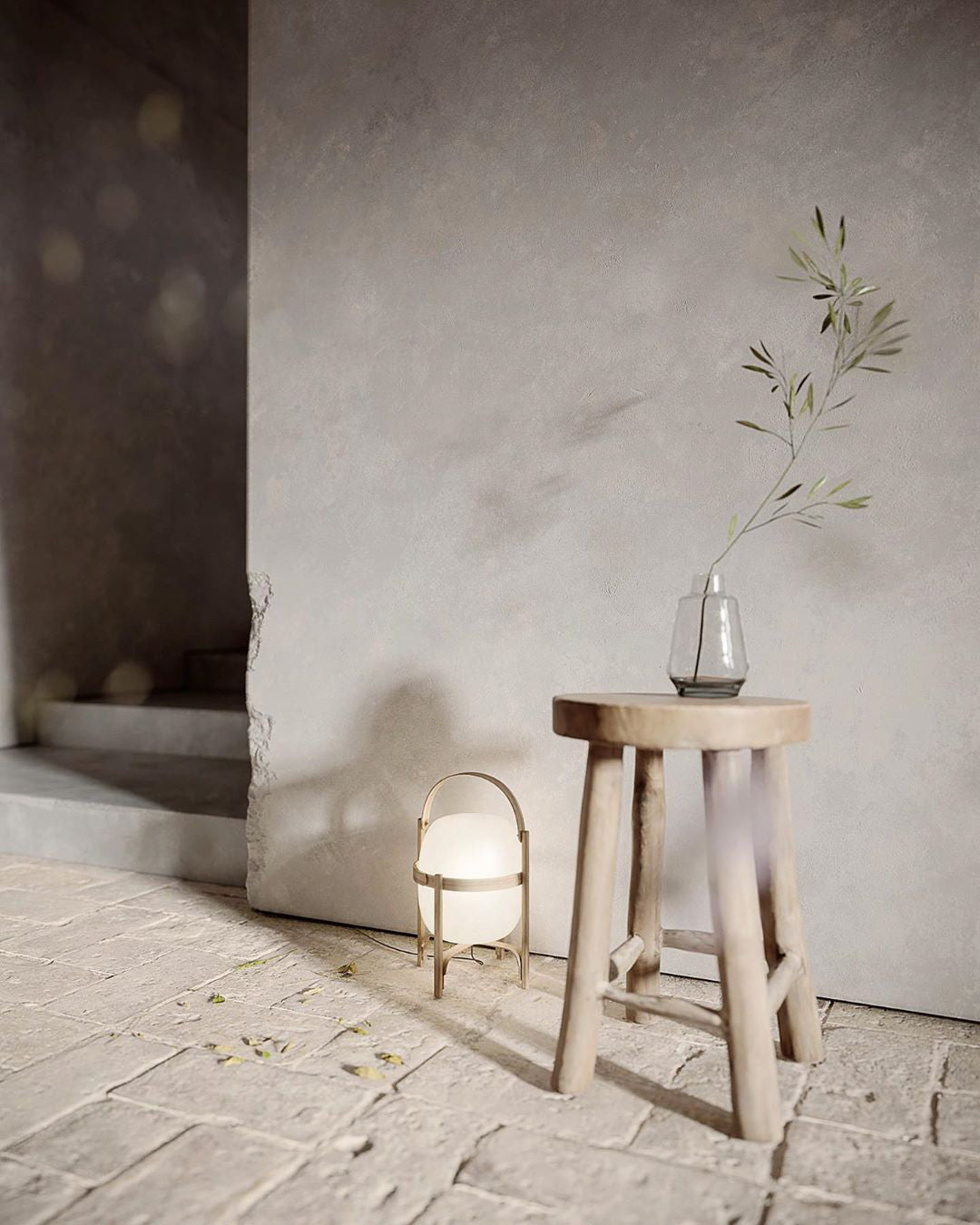 Modern Portable Glass Lantern Table Lamp with Wood Handle and Glass Shade for Ambient Lighting