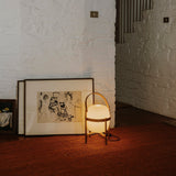 Modern Portable Glass Lantern Table Lamp with Wood Handle and Glass Shade for Ambient Lighting
