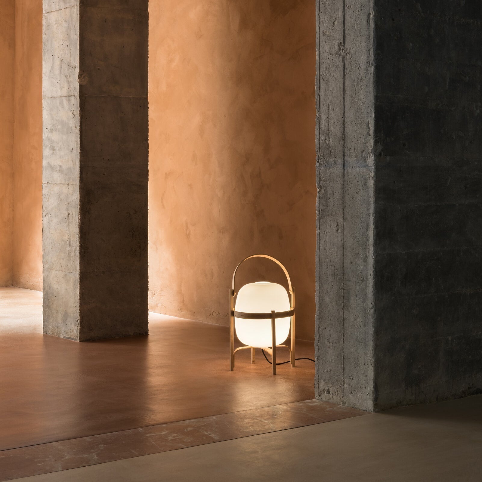 Modern Portable Glass Lantern Table Lamp with Wood Handle and Glass Shade for Ambient Lighting