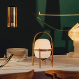 Modern Portable Glass Lantern Table Lamp with Wood Handle and Glass Shade for Ambient Lighting