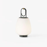 Portable Rechargeable LED Lantern Table Lamp Glass Shade Nordic Style Bedside Light