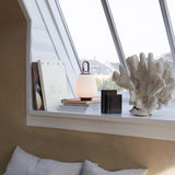 Portable Rechargeable LED Lantern Table Lamp Glass Shade Nordic Style Bedside Light