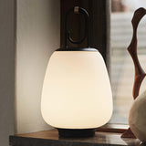 Portable Rechargeable LED Lantern Table Lamp Glass Shade Nordic Style Bedside Light