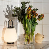 Portable Rechargeable LED Lantern Table Lamp Glass Shade Nordic Style Bedside Light