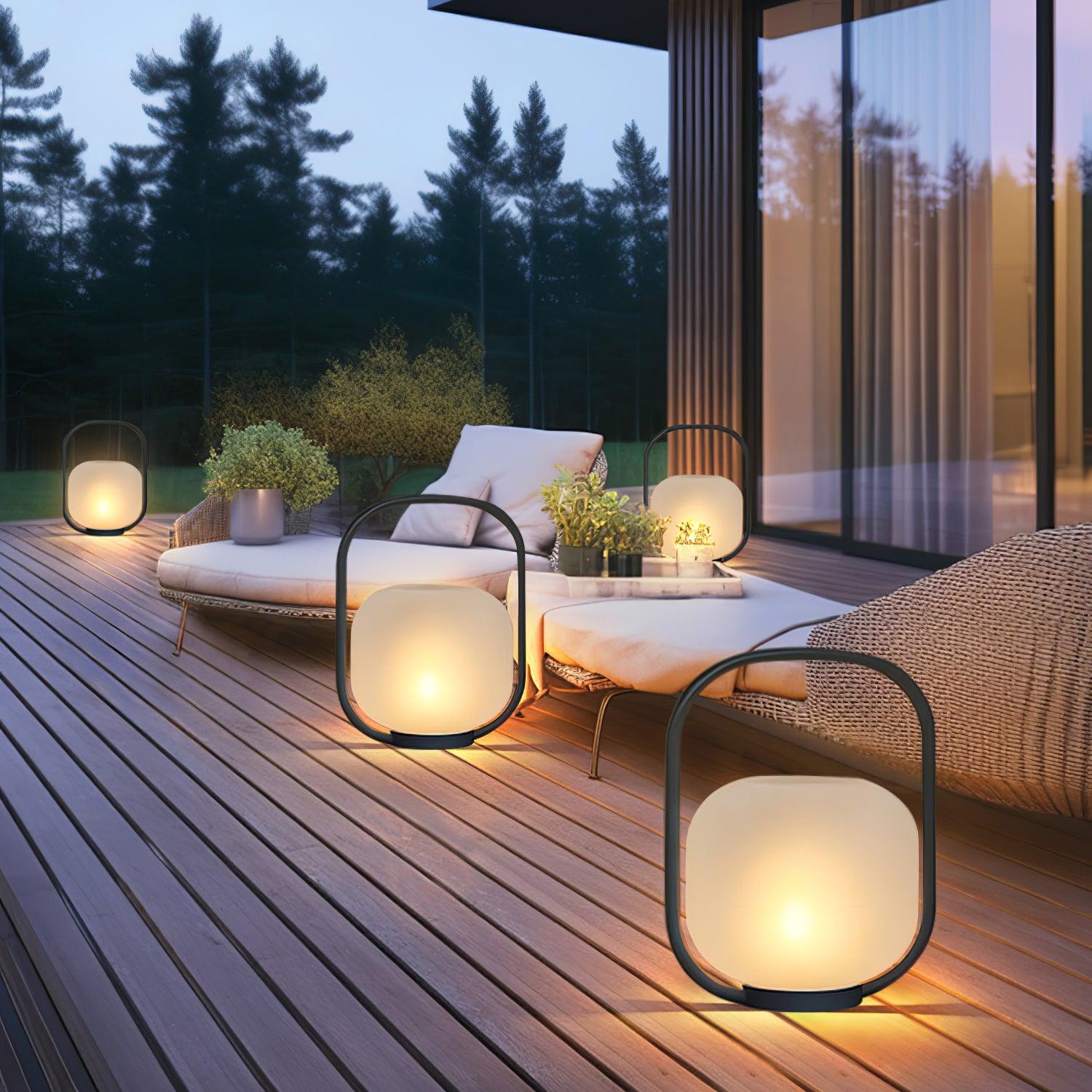Modern Rechargeable Portable Outdoor Lantern Table Lamp for Garden and Patio