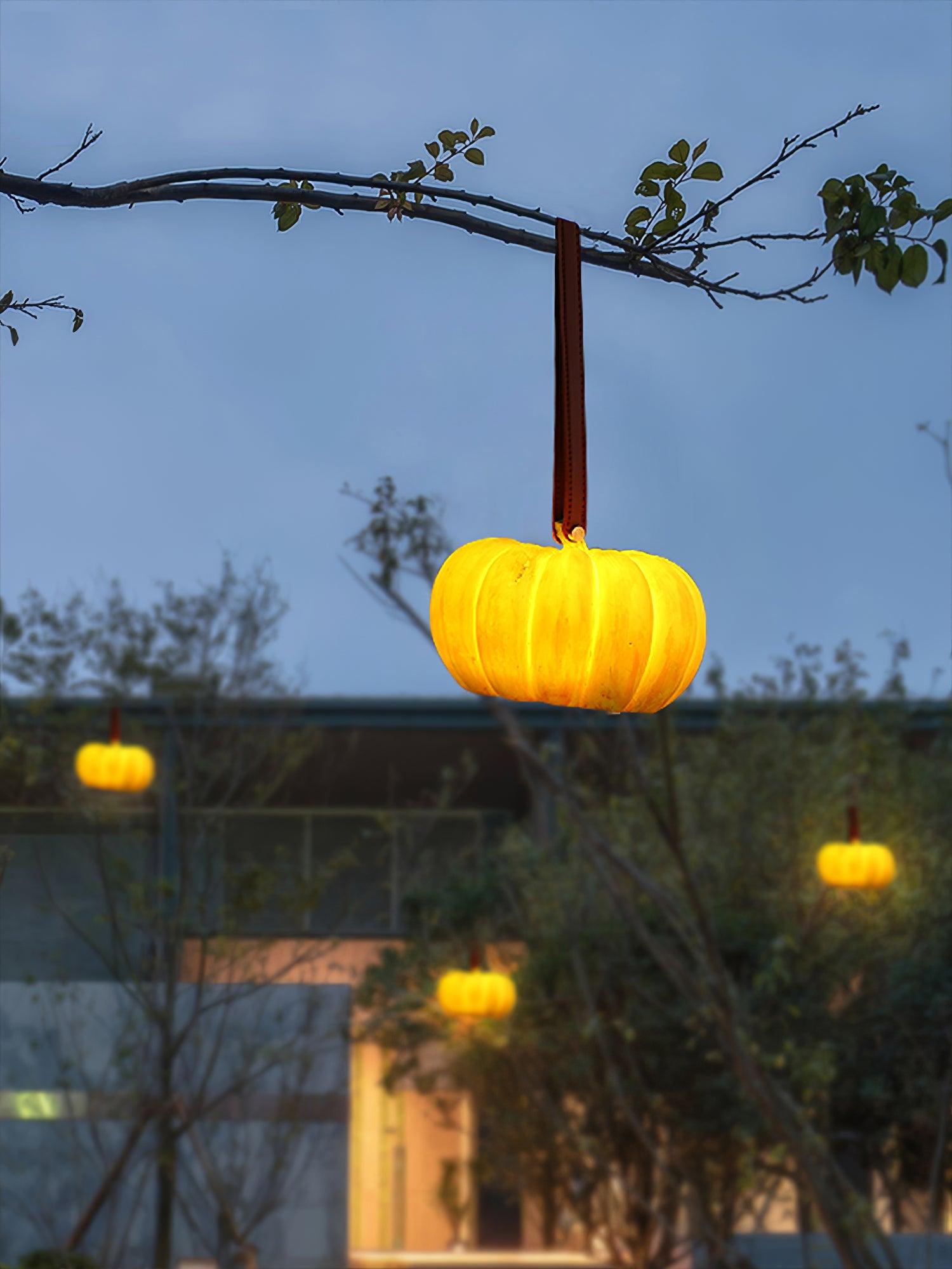 Rechargeable Portable Pumpkin Table Lamp LED Battery Operated Resin Desk Light