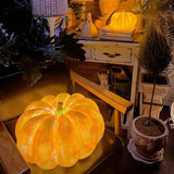 Rechargeable Portable Pumpkin Table Lamp LED Battery Operated Resin Desk Light