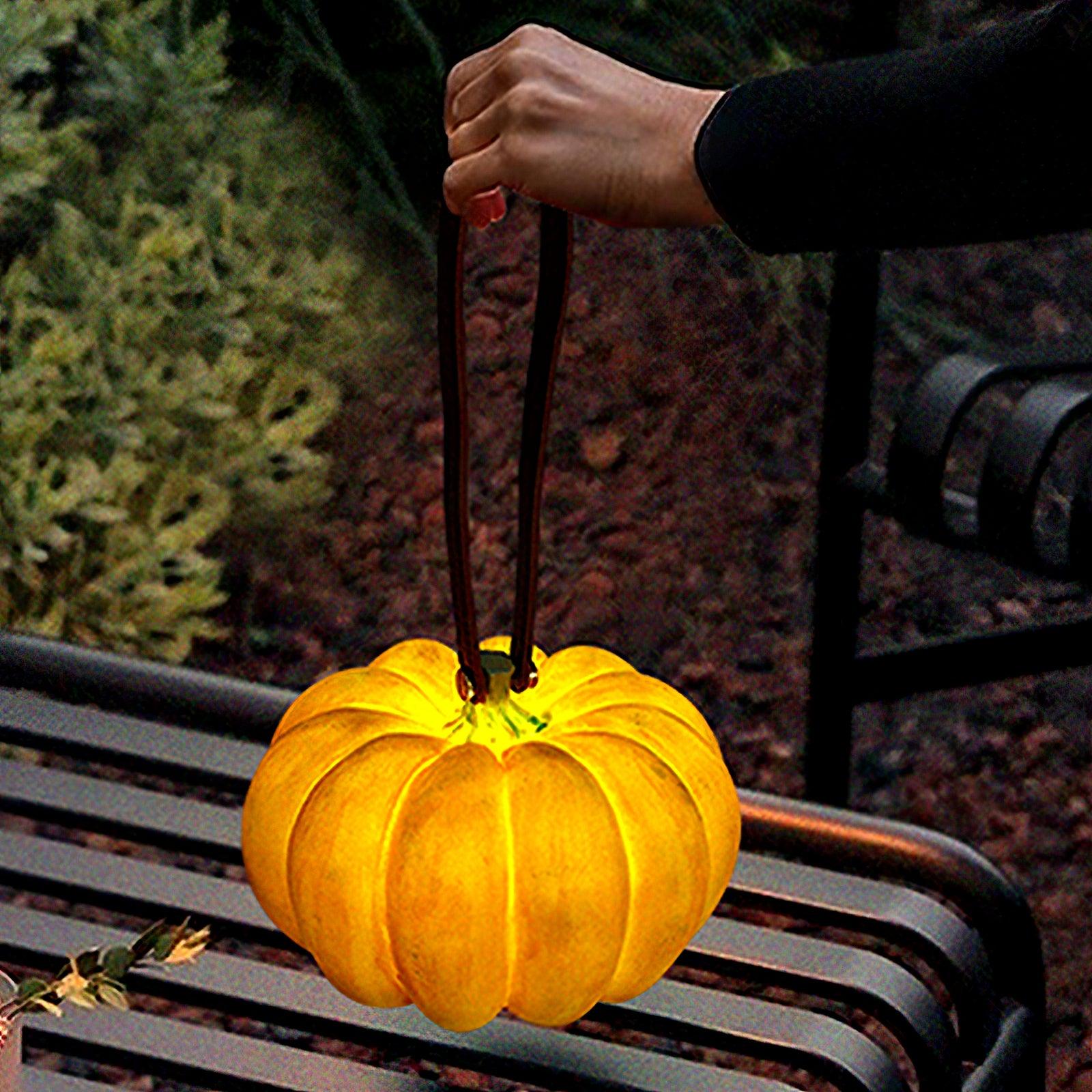 Rechargeable Portable Pumpkin Table Lamp LED Battery Operated Resin Desk Light