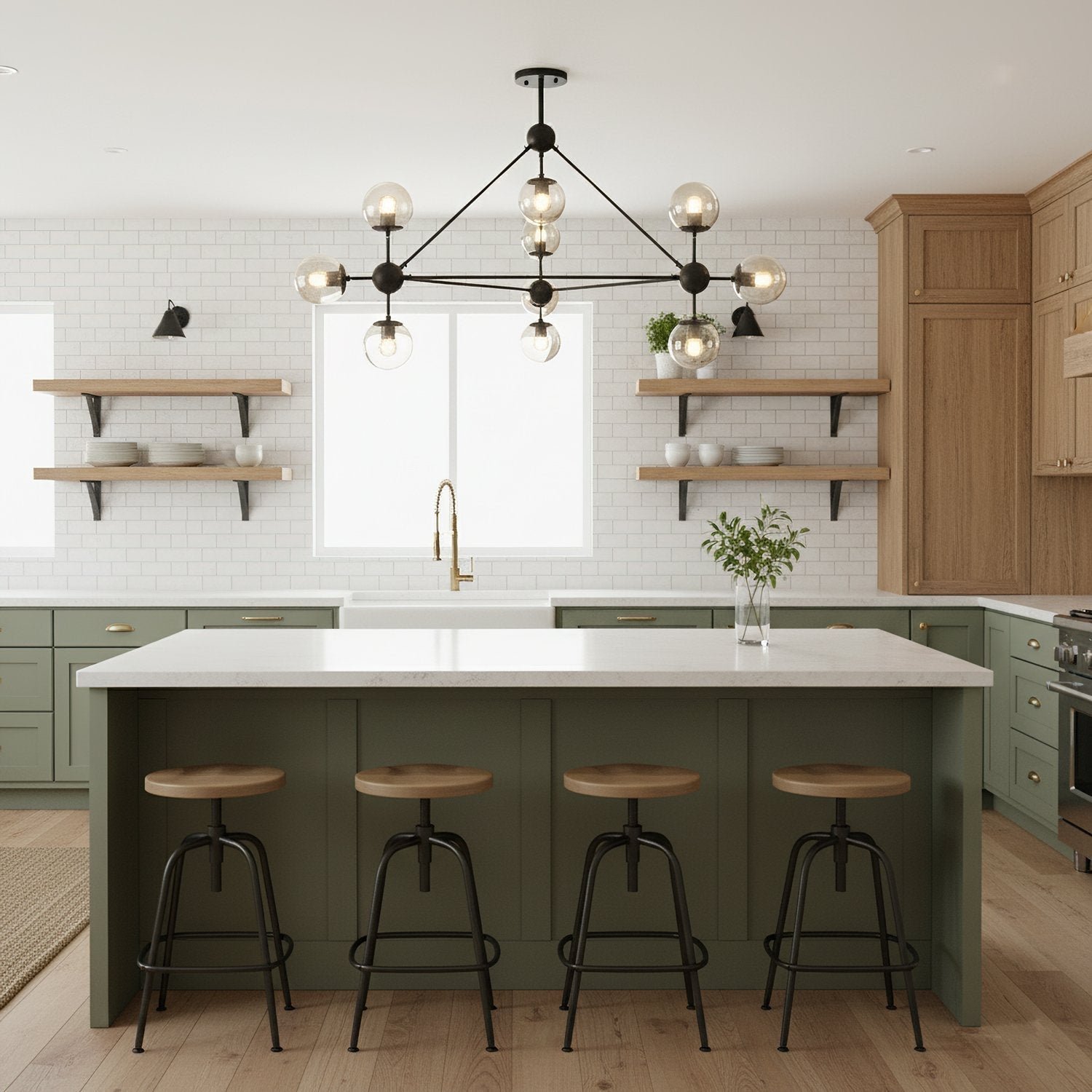 modern-black-geometric-chandelier-with-cognac-glass-globes-for-mid-century-living-spaces