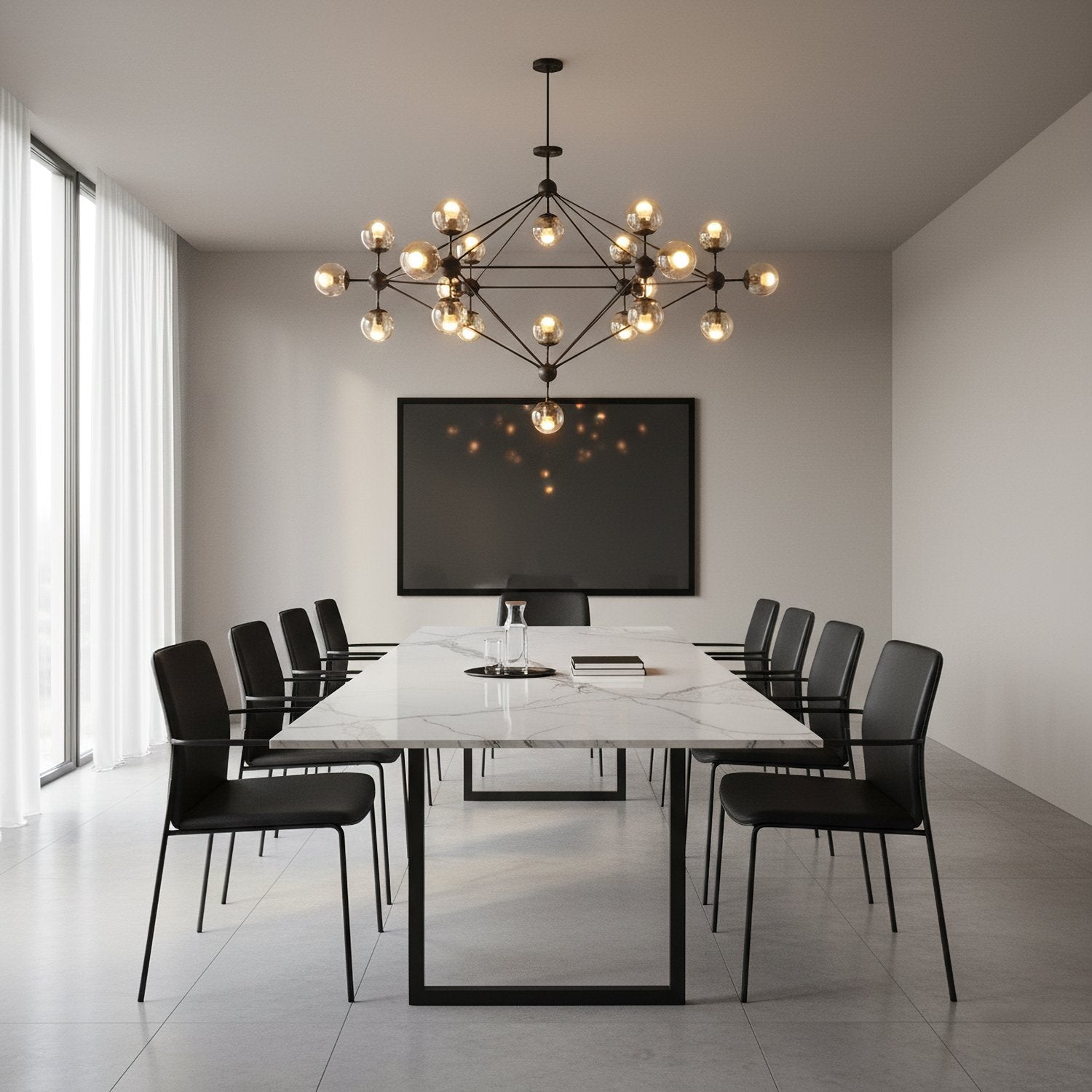 modern-black-geometric-chandelier-with-cognac-glass-globes-for-mid-century-living-spaces