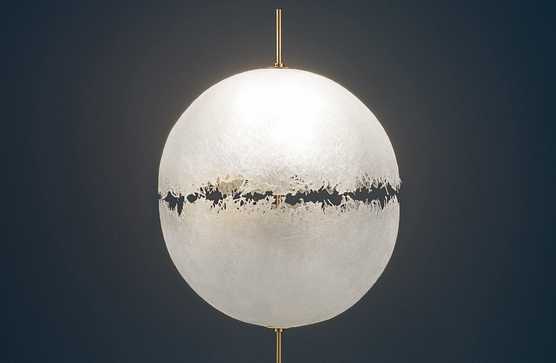 Modern Artistic Fiberglass Table Lamp Textured Hand Painted Nightstand Light for Bedroom