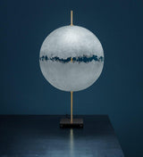 Modern Artistic Fiberglass Table Lamp Textured Hand Painted Nightstand Light for Bedroom