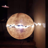 Modern Artistic Fiberglass Table Lamp Textured Hand Painted Nightstand Light for Bedroom