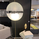 Modern Artistic Fiberglass Table Lamp Textured Hand Painted Nightstand Light for Bedroom